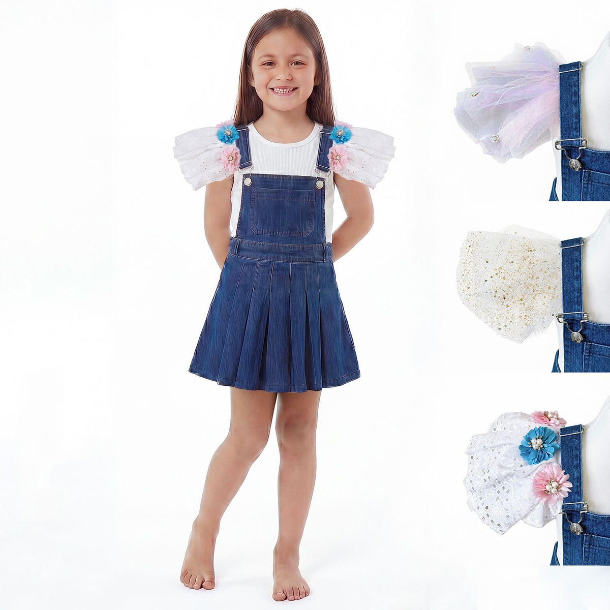 Salopette in Denim con spalline intercambiabili – Piccole Storie da Indossare